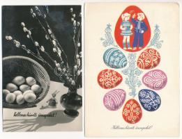 22 db MODERN magyar retro grafikai üdvözlő képeslap vegyes minőségben. Képzőművészeti Alap: Húsvét /...