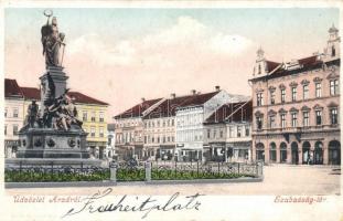 Arad Liberty Statue with Café Fiume