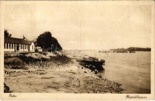 Paks, hajóállomás, hajómalom. Rosenbaum Miksa kiadása (ragasztónyom / glue marks)