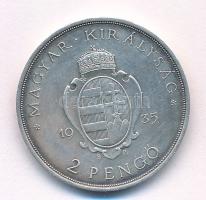 1935. 2P Ag "Pázmány" T:AU patina Adamo P7.1