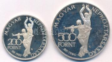 1980. 200Ft Ag "Téli olimpia - Lake Placid" + 1980. 500Ft Ag "Téli Olimpia - Lake Pla...
