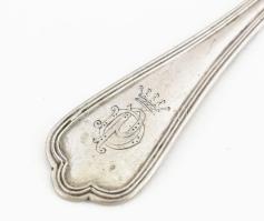 Ezüst(Ag) teáskanál, 6 db, jelzett, h: 14,5 cm, nettó: 205,7 g