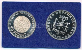 1972. 50Ft Ag + 100Ft Ag "Szent István" sérült "Magyar Nemzeti Bank 1924-1974" p...