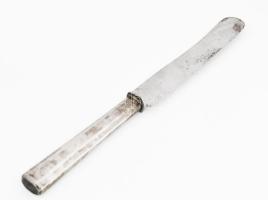Ezüst(Ag) nyelű kés, jelzett, h: 24,5 cm, bruttó: 89 g