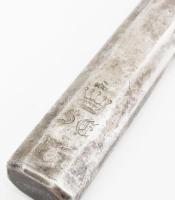 Ezüst(Ag) nyelű kés, jelzett, h: 24,5 cm, bruttó: 89 g