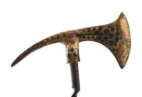 Fokosfejes régi fém dugóhúzó, h: 8,5 cm