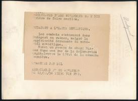 1956 Budapest, eredeti fotó az 1956-os forradalom és szabadságharc eseményeiről. Francia sajtófotó /...