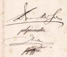 1881 Drucker József (1825-1899) soproni polgármester aláírása hivatalos levélen 