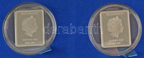 Fiji 2012. 10$ Ag (2xklf) "Louvre-i Mona Lisa, Prado-i Mona Lisa" dísztokban, tanúsítványo...