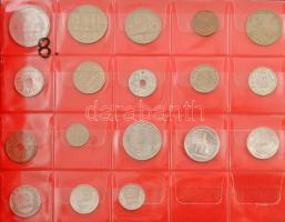 309db-os vegyes magyar és külföldi fémpénz tétel "Münzen" zöld albumba rendezve, 13db bera...