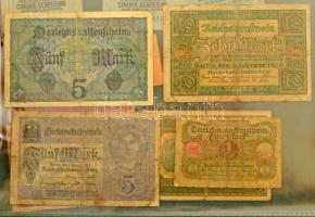 41db-os vegyes külföldi bankjegy tétel zöld műbőr albumba rendezve, közte német, török, cári orosz, ...