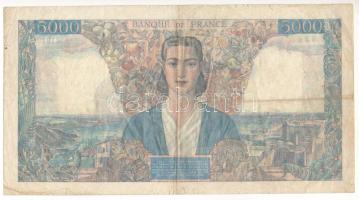 Franciaország 1946. 5000Fr T:F,VG kis beszakadások, tűlyukak France 1946. 5000 Francs C:F,VG small t...