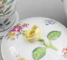 Herendi HBC (Bouquet de cornelia) mintás teás készlet, hiányos, tejkiöntő és egy csésze alátéttel hi...