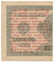 Lengyelország / Pénzügyminisztériumi kiadás 1924. 1gr felülnyomás kettévágott 500.000Zl bankjegy job...