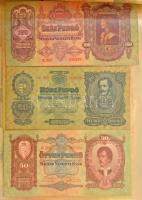 73db-os vegyes magyar és külföldi bankjegy tétel fekete albumba rendezve, főleg magyar pengők, közte...