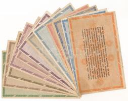 1946. 10.000AP - 100.000AP (12xklf), közte sorszámos és sorszám nélküli változatok, vízjeles papír, ...