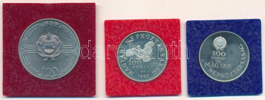 1982. 100Ft Cu-Ni "Labdarúgó világbajnokság 1982" műbőr tokban, tanúsítvánnyal + 1983. 100...
