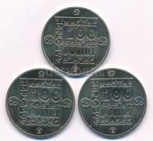 1985. 100Ft Cu-Ni-Zn (3xklf) "Természetvédelem - Mocsári Teknős, Vadmacska, Vidra" T:BU Ad...