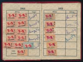 1953 Magyar Dolgozók Pártja tagsági könyv, benne Biszku Béla (1921-2016) kommunista politikus, későb...