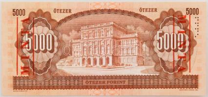 1992. 5000Ft "J 00000297" sorszámmal, piros "MINTA" felülnyomással és ferde perf...