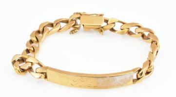 Arany (Au) 14K karkötő, biztonsági lánccal, jelzett, h: 22,5 cm, nettó: 54,6 g
