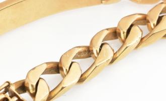 Arany (Au) 14K karkötő, biztonsági lánccal, jelzett, h: 22,5 cm, nettó: 54,6 g