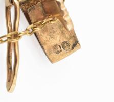 Arany (Au) 14K karkötő, biztonsági lánccal, jelzett, h: 22,5 cm, nettó: 54,6 g