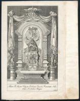 cca 1835 Szűz Mária ábrázolások Nyitra környéki (Felvidék) templomokból, 2 db rézmetszet, papír, kis...