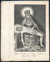 cca 1835 Szűz Mária ábrázolások Nyitra környéki (Felvidék) templomokból, 2 db rézmetszet, papír, kis...