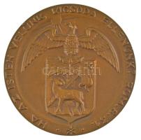 1955. &quot;Budapesti Református Theologiai Akadémia 1855-1955 / Ha az Isten velünk, kicsoda ellenünk?&quot; kétoldalas bronz emlékérem (60mm) T:AU