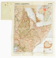 cca 1935 Etiópia (Abesszínia) térképe, 1 : 5.000.000, Bp., M. Kir. Állami Térképészet, jó állapotban, 59,5x47,5 cm