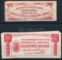 1915 Hadsegélyező hivatali ellenőrző bélyeg, 4 db horvát és 4 db magyar