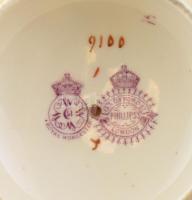 Royal Worcester England antik angol teáskanna, kézzel festett porcelán, jelzett, minimális lepattaná...