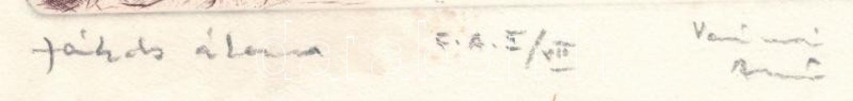 Váczi András (1967- ): Jákob álma. Rézkarc, papír. Jelzett. Számozott művészpéldány E.A. II/VII. Kis...