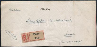 1920 Ajánlott levél 14 db bélyeggel