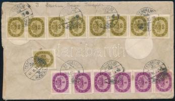 1946 (16. díjszabás) Ajánlott levél 15 db Milliós bélyeggel Romániába küldve