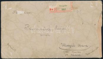 1946 (16. díjszabás) Ajánlott levél 15 db Milliós bélyeggel Romániába küldve