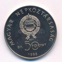 1988. 50Ft Cu-Ni "Világ Vadvédelmi Alap - Kékvércse" T:BU Adamo EM101