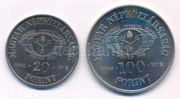 1984. 20Ft Cu-Ni "FAO - Védd az erdőt" + 100Ft Cu-Ni "FAO - Ha kivágod, ültess is&quo...