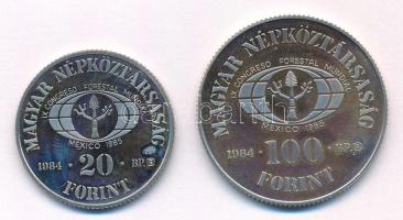 1984. 20Ft Cu-Ni "FAO - Védd az erdőt" + 100Ft Cu-Ni "FAO - Ha kivágod, ültess is&quo...
