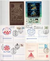 16 db MODERN sakk motívum képeslap sakk világbajnoki páros mérkőzésekről / 16 MODERN chess postcards...