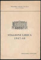 1947-48 Wagner Trisztán és Izoldac ,operájának a Milánói Scala előadásának képes füzete. 12 p. A szereplők közt Anday Piroska (Rosette Anday). Papírkötésben