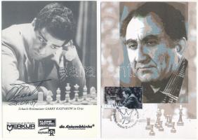 25 db MODERN sakk motívum és sakk világbajnokok képeslap + 1 fotó / 25 MODERN chess motiv and World Chess Champions postcards + 1 photo