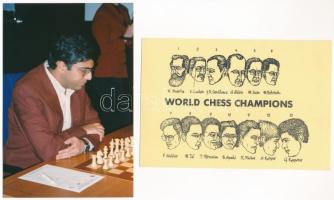 25 db MODERN sakk motívum és sakk világbajnokok képeslap + 1 fotó / 25 MODERN chess motiv and World ...