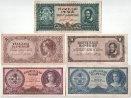1945-1946. 1.000.000P-500.000AP (10xklf) T:F,VG folt, 2db-on tűlyuk