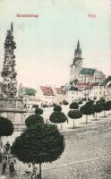 Körmöcbánya main square with monument