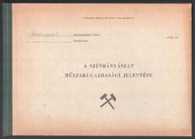 1963 A szénbányászat műszaki-gazdasági jelentése, részben kitöltött táblázatokkal, félvászon-kötésben, jó állapotban, 64 p.