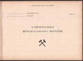 1963 A szénbányászat műszaki-gazdasági jelentése, részben kitöltött táblázatokkal, félvászon-kötésbe...