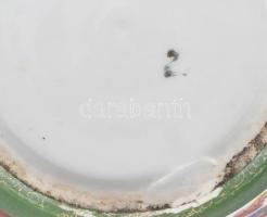 Japán porcelán kaspó. Kézzel festett, jelzett, kis kopással. d: 17 cm, m:13 cm