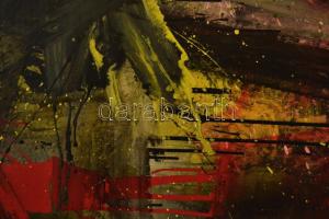 Pintér András Ferenc (1980-): Walk the Line II. Vegyes technika, fa, jelezve a hátoldalán. Reproduká...